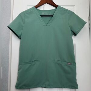 Figs Casma Three-pocket Scrub Top, Jade XXS